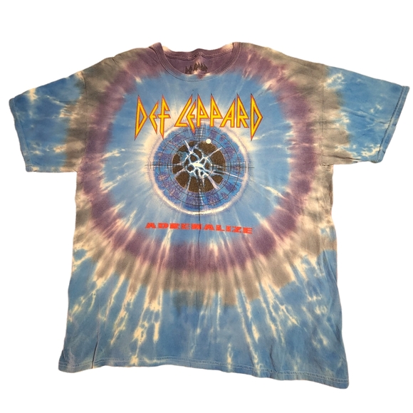 Def Leppard Tops - Tie-Dye Def Leppard Adrenalize Band Tee